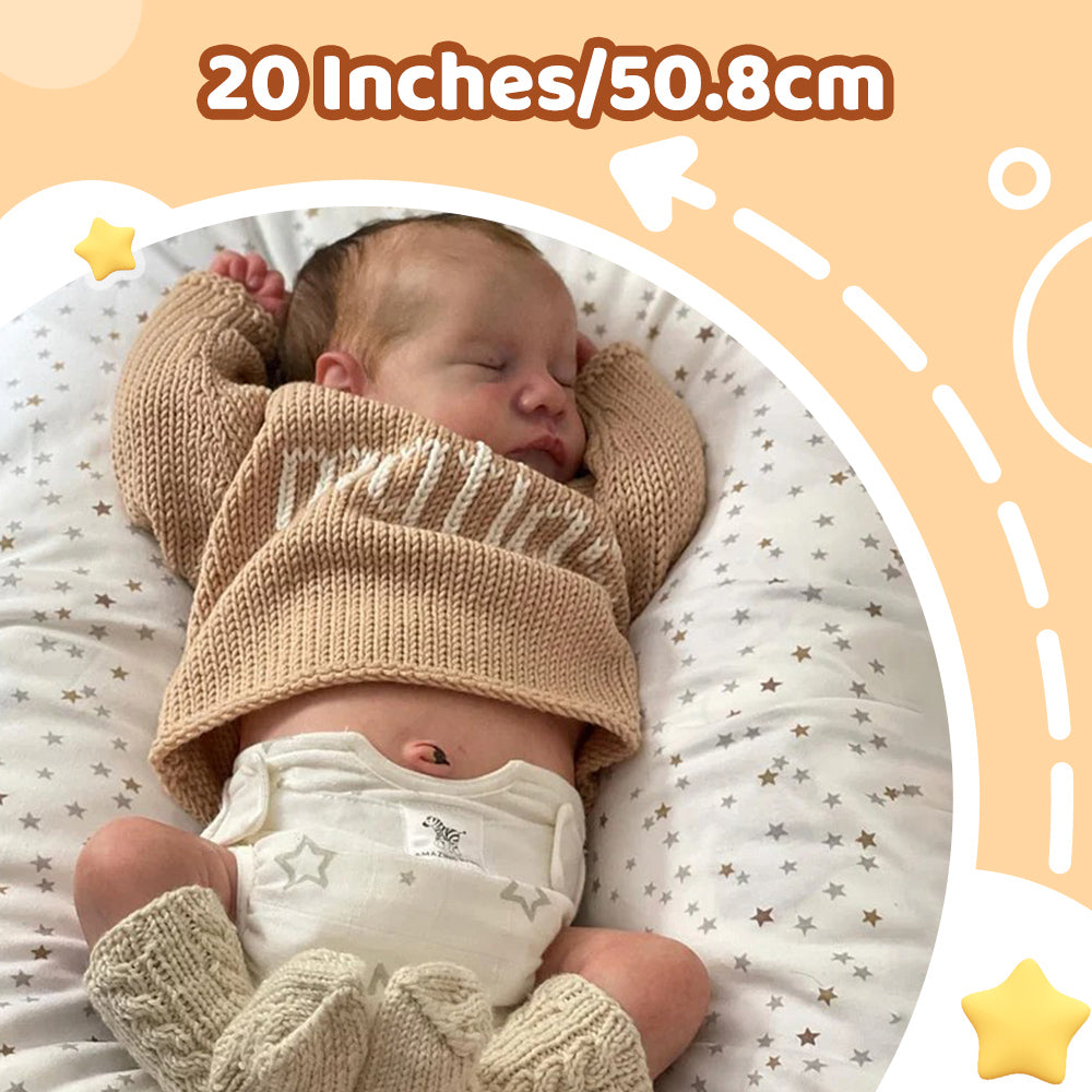 [Heartbeat & Sound] 20'' Adorable Reborn Lover Newborn Weighted Baby Doll Boy Named Welatu