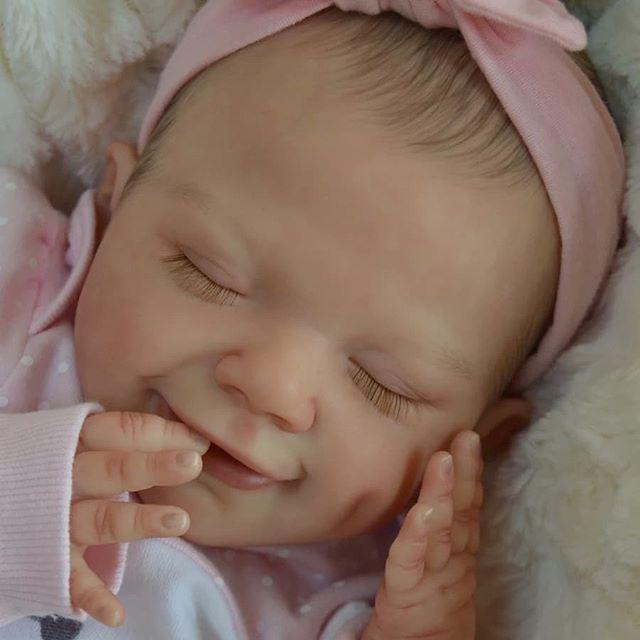 [Realistic Handmade Gifts] 20" Theresa Truly Reborn Baby Girl Newborn Sleeping Doll with Heartbeat and Sound