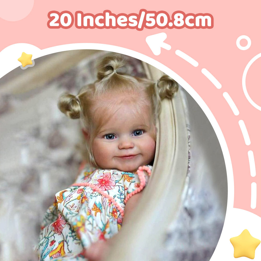 [Heartbeat💖 & Sound🔊] 20" Handmade Reborn Baby Open Eyes Doll Reborn Baby Toddlers Girl with Delicate Reborn GIft