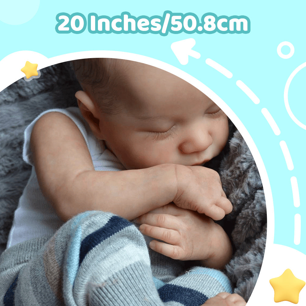 20" Reborn Baby Boy Doll With "Coos" And Has A "Heartbeat",Real Lifelike Newborn Baby Carley By Dollreborns®