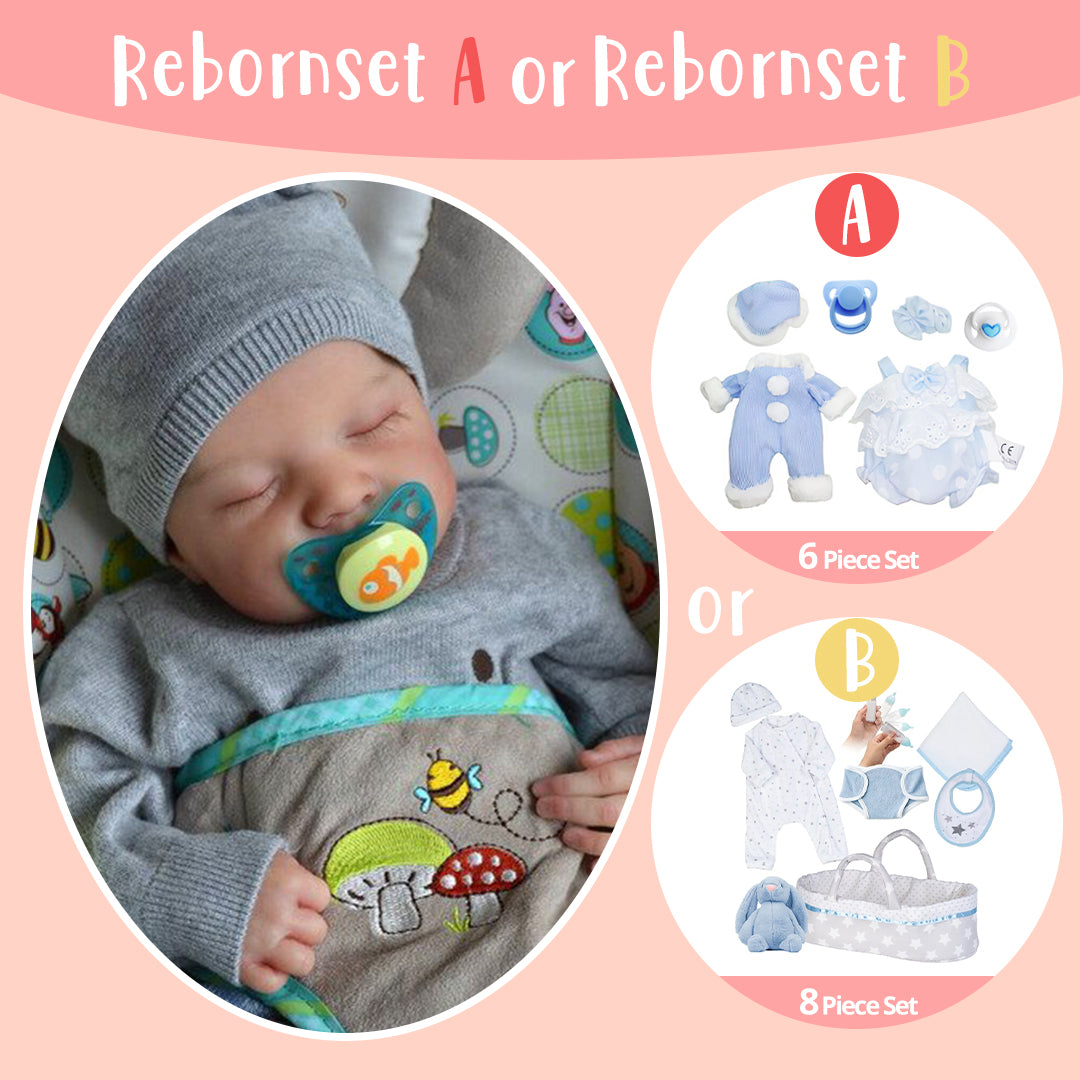 [Reborn Baby Boy] 12'' Lifelike Asleep Newborn Carley Handsome Full Body Silicone Vinyl Reborn Dolls By Dollreborns®