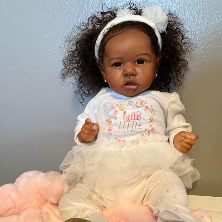 [Heartbeat & Sound] 20'' Diaz Black Realistic African American Reborn Baby Doll Girl By Dollreborns®