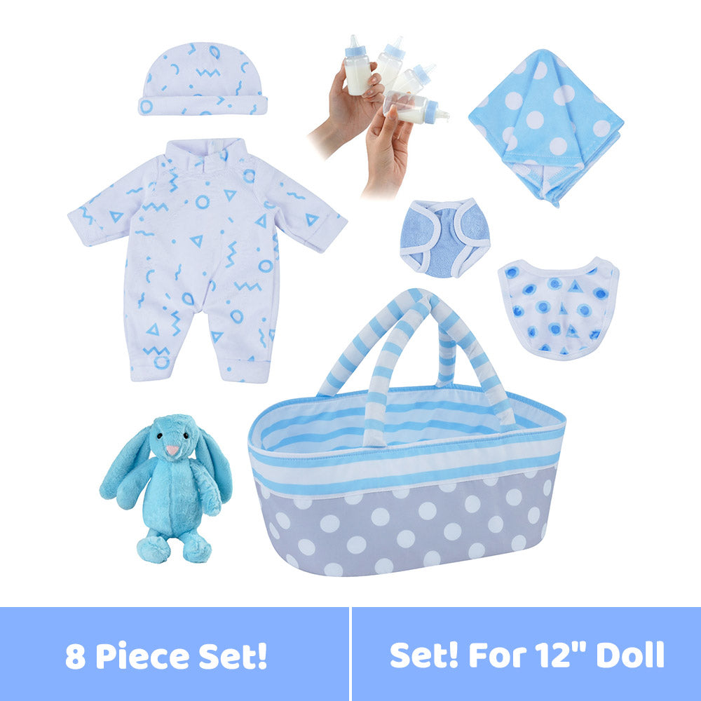 [Suitable for 12'' Boy] Time-Limited Offer! [EXTRA 10% OFF]Dollreborns® Adoption Reborn Baby Essentials-8pcs Gift Set