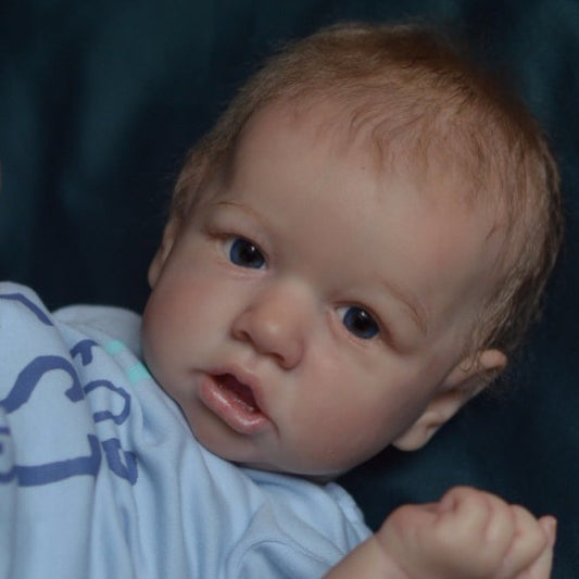 [New!]12'' Silicone Reborn Baby Dolls Boy Blonde Hair Named Adam