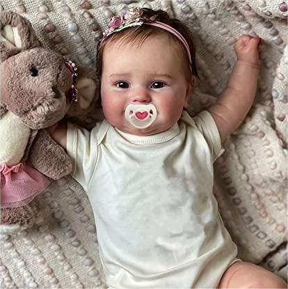 [Heartbeat💖 & Sound🔊] 6"/16"/20" Awake Handmade Reborn Baby Doll Realistic Reborn Baby Toddlers Girl Renee with Brown Hair