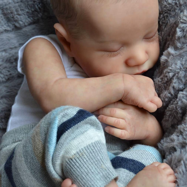 [Reborn Baby Boy] 12'' Lifelike Asleep Newborn Carley Handsome Full Body Silicone Vinyl Reborn Dolls By Dollreborns®