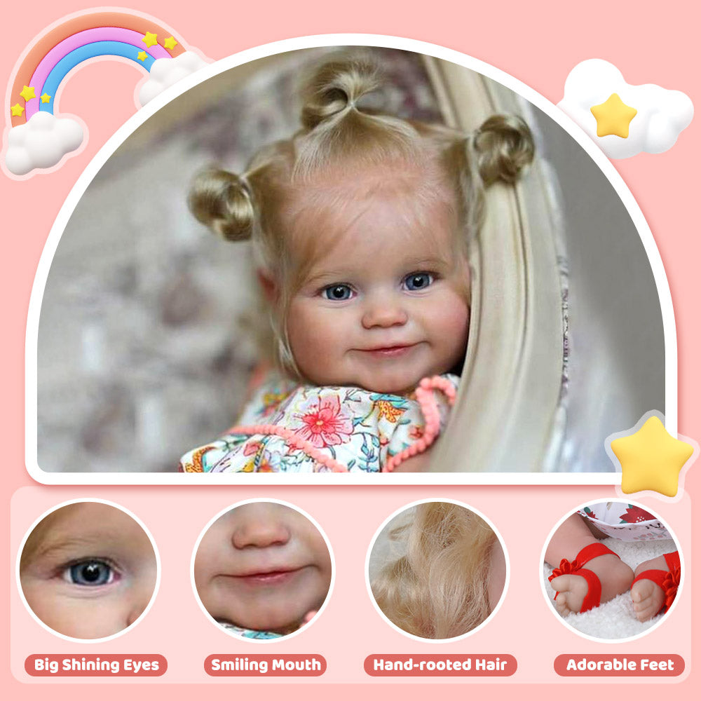 [Heartbeat💖 & Sound🔊] 20" Handmade Reborn Baby Open Eyes Doll Reborn Baby Toddlers Girl with Delicate Reborn GIft