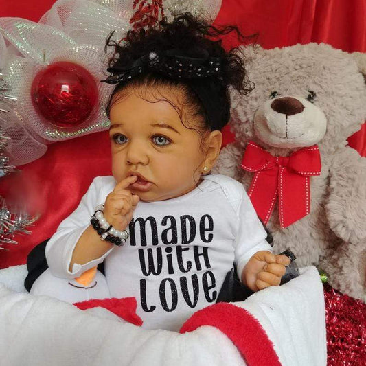 [Clearance Sale] Dollreborns®African American 20'' Little Tracy Black Silicone Vinyl Reborn Baby Doll Girl Toy By Dollreborns