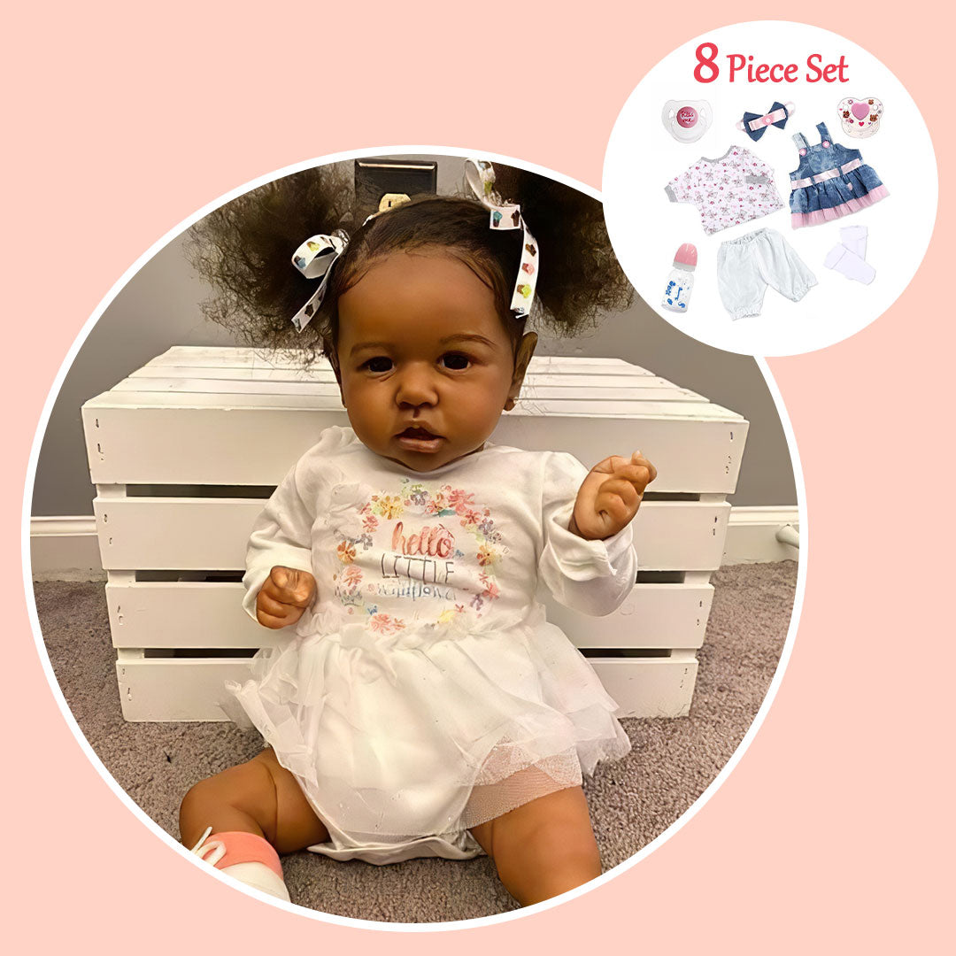 [Heartbeat & Sound] 20'' Diaz Black Realistic African American Reborn Baby Doll Girl By Dollreborns®